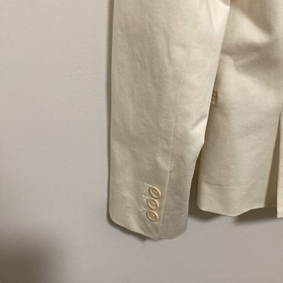 Theory One-Button Cotton Woman’s Blazer in Rice. Size 00. Made in USA. - Picture 5 of 8